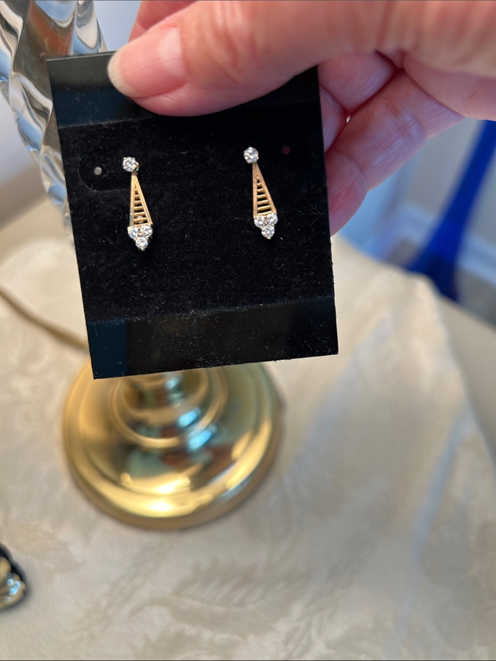 Gold 14k diamond Drop Earrings - Elegant Women's Jewelry